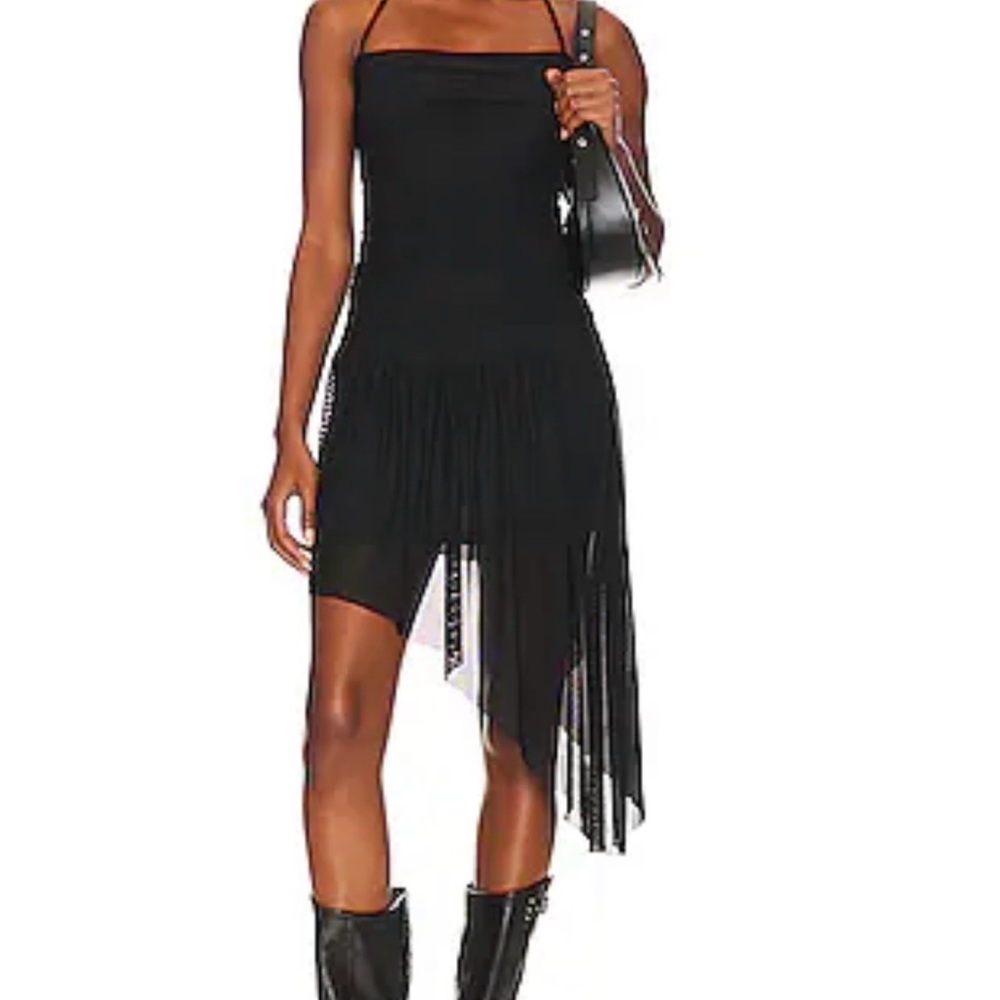 Chic Asymmetrical Black Dress